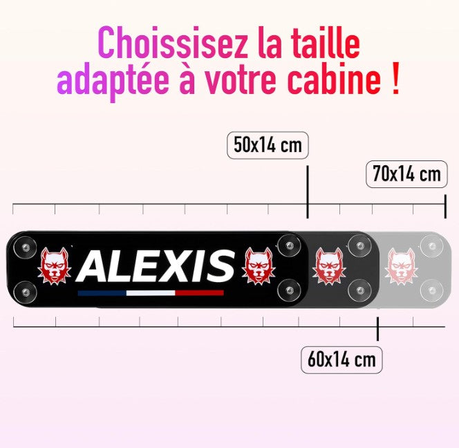 Plaque lumineuse personnalisée pour camion  Prénom et logo