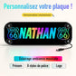 Plaque lumineuse camion personnalisée LED RGB avec prénom et logo