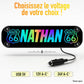 Plaque lumineuse camion personnalisée LED RGB avec prénom et logo