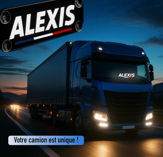 Plaque lumineuse personnalisée pour camion avec prénom