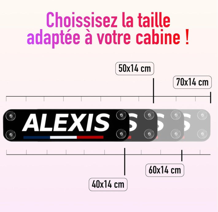 Plaque lumineuse personnalisée pour camion avec prénom