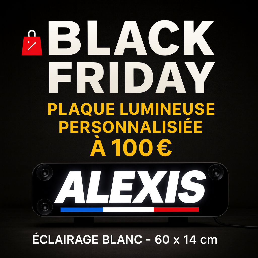 Plaque personnalisée camion Édition black friday