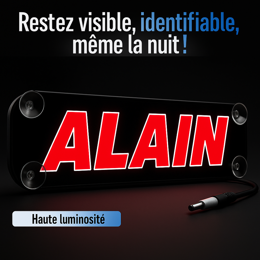 Enseigne lumineuse personnalisée  Prénom en éclairage blanc