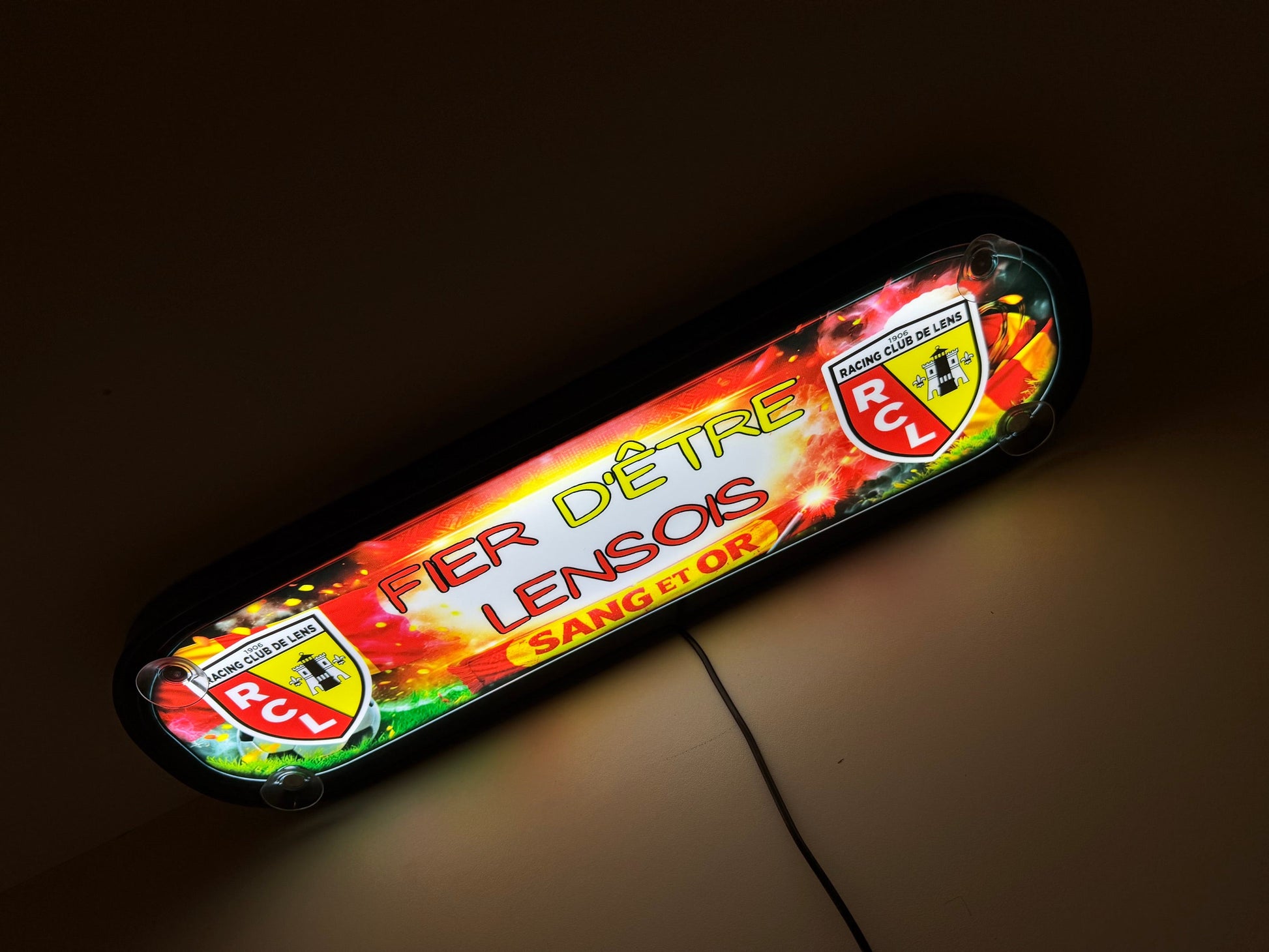 Plaque lumineuse RC Lens allumée