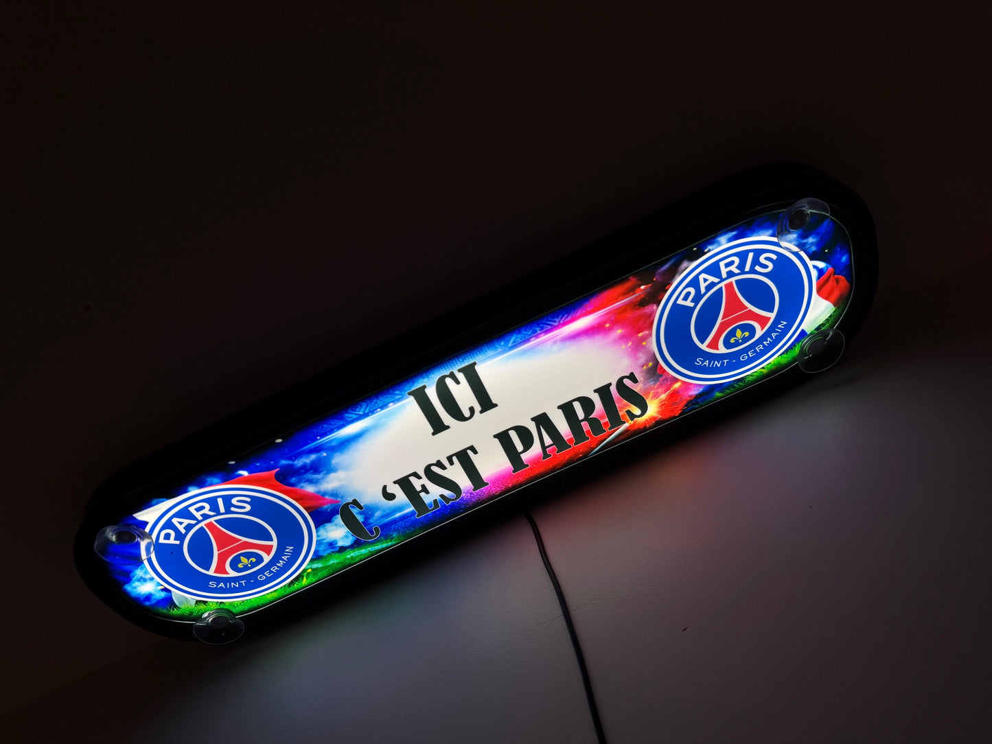 Plaque lumineuse PSG allumée cabine
